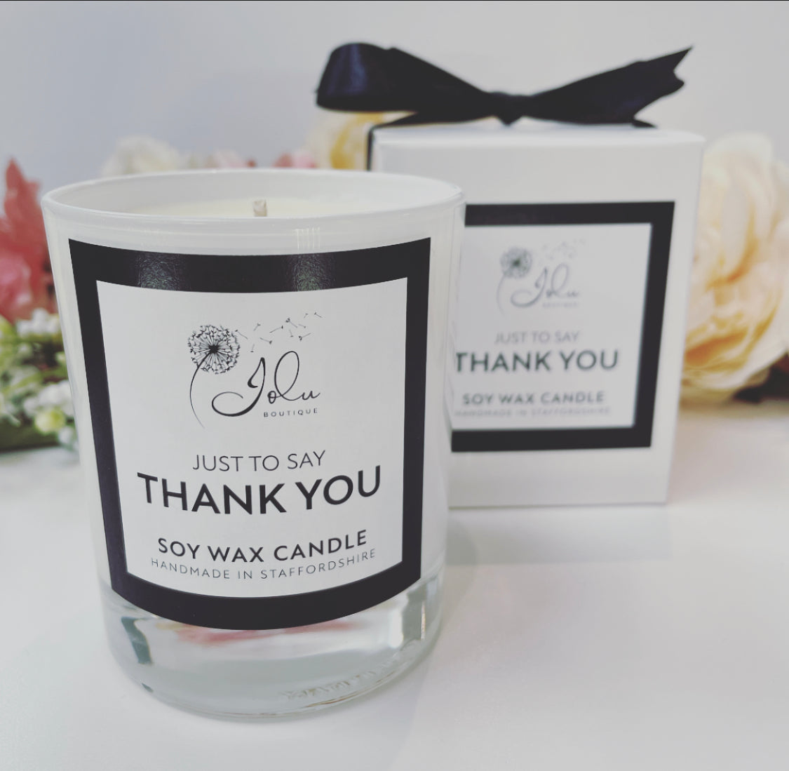 Jolu Boutique Sentiment Soy Wax Candle - Just to Say Thank You