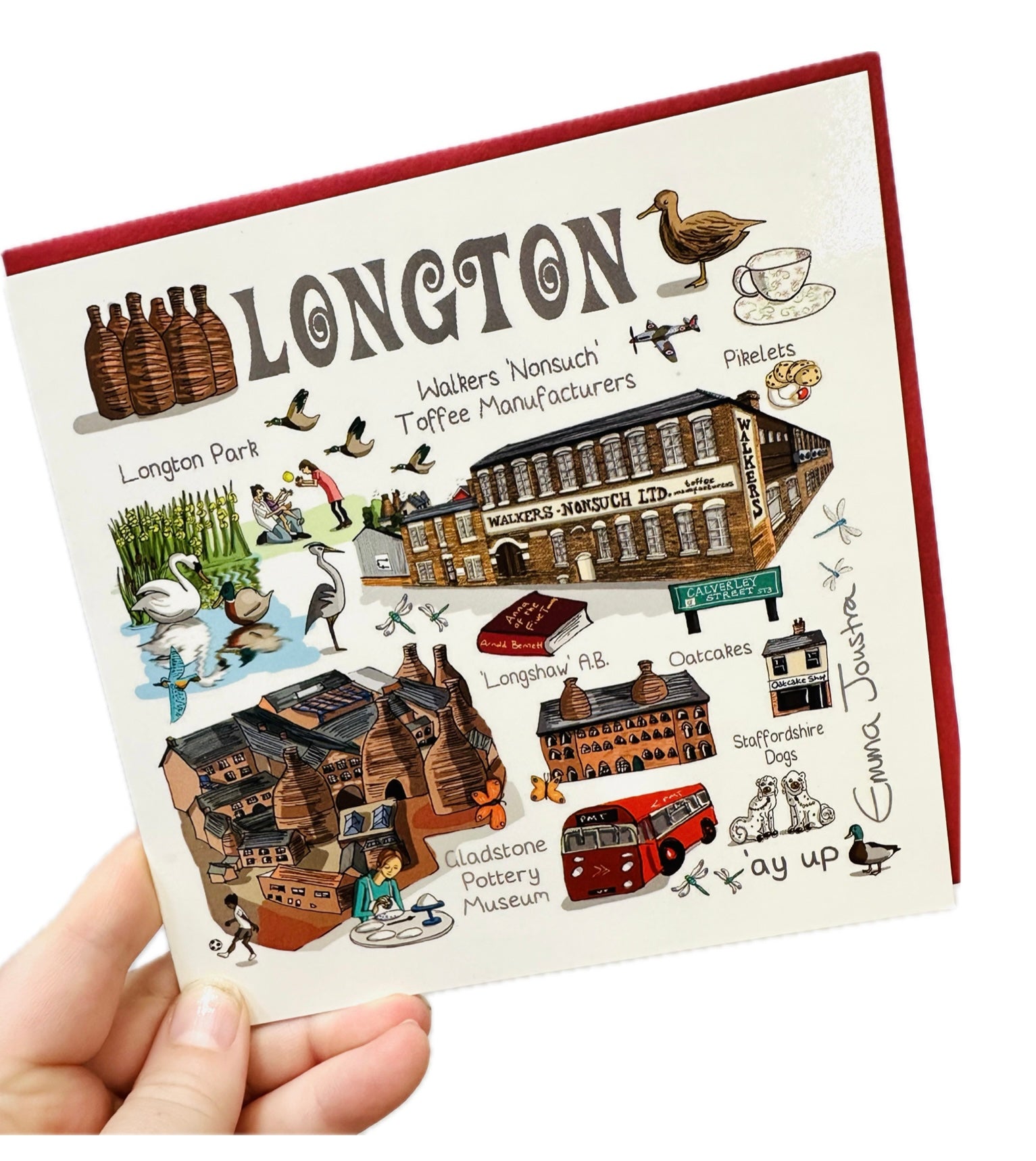 Emma Joustra Six Towns Series - LONGTON Blank Greeting Card