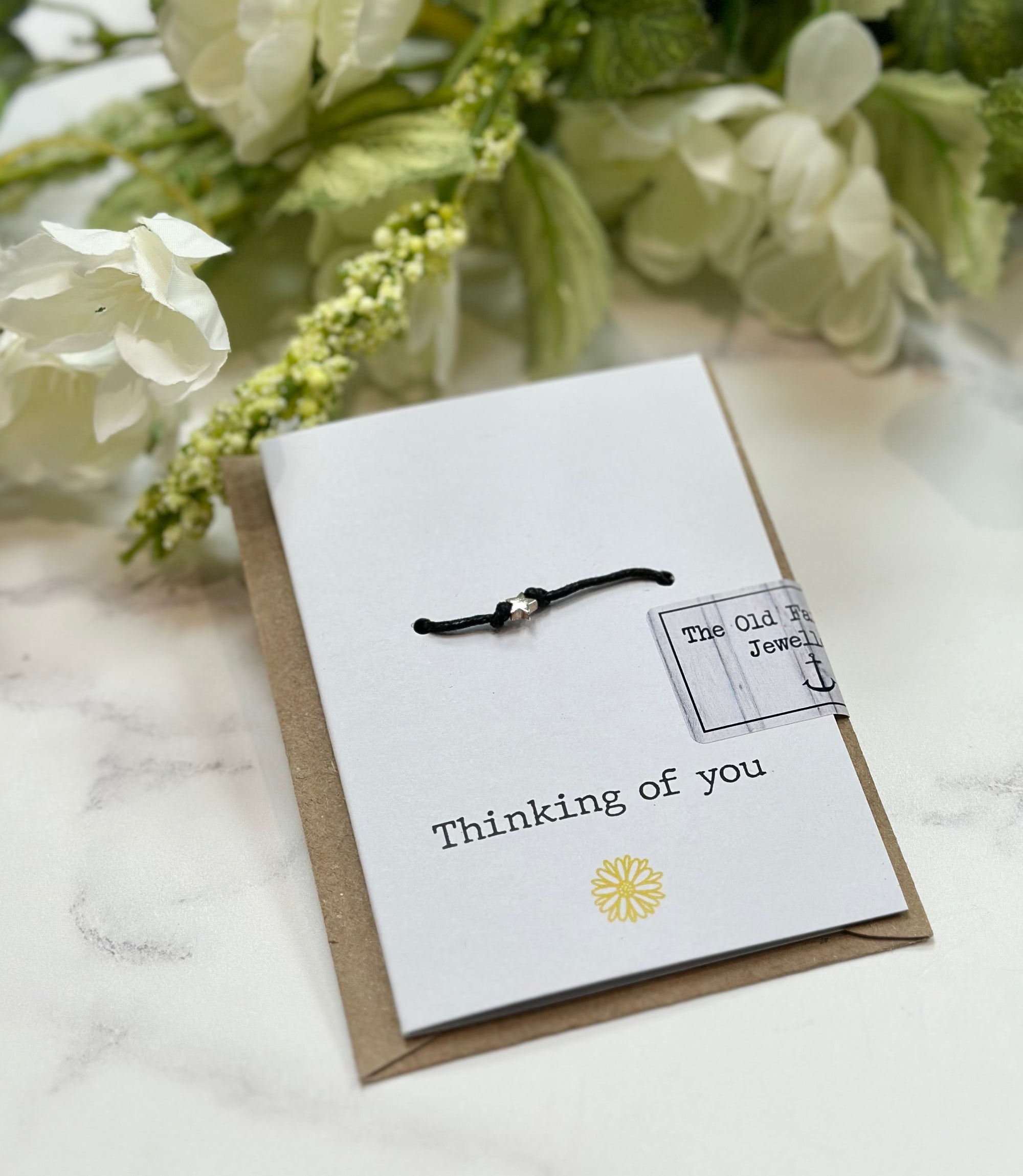 Thinking of You - Star Black Cord Wish Bracelet