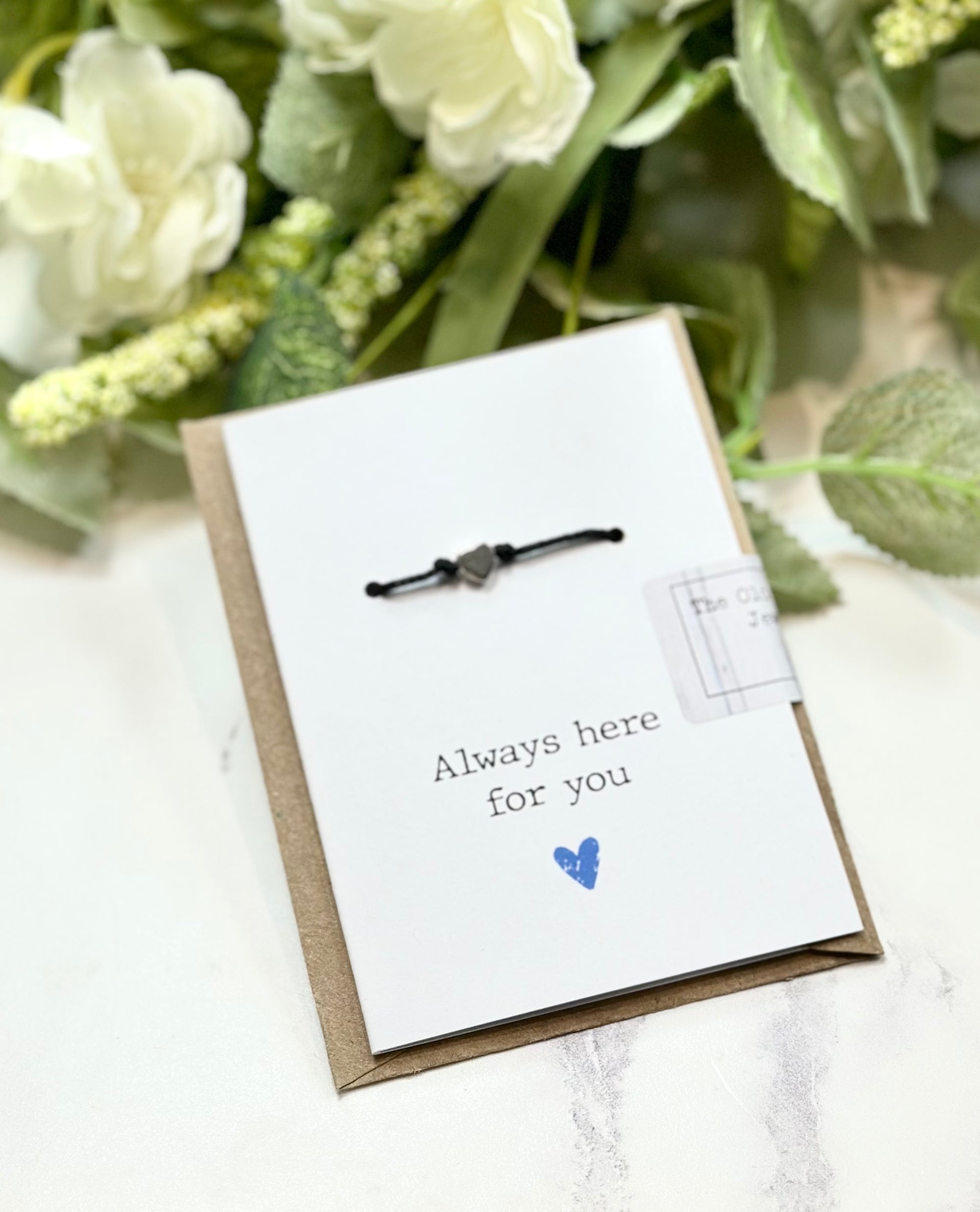 Always Here For You - Star/Heart Black Cord Wish Bracelet