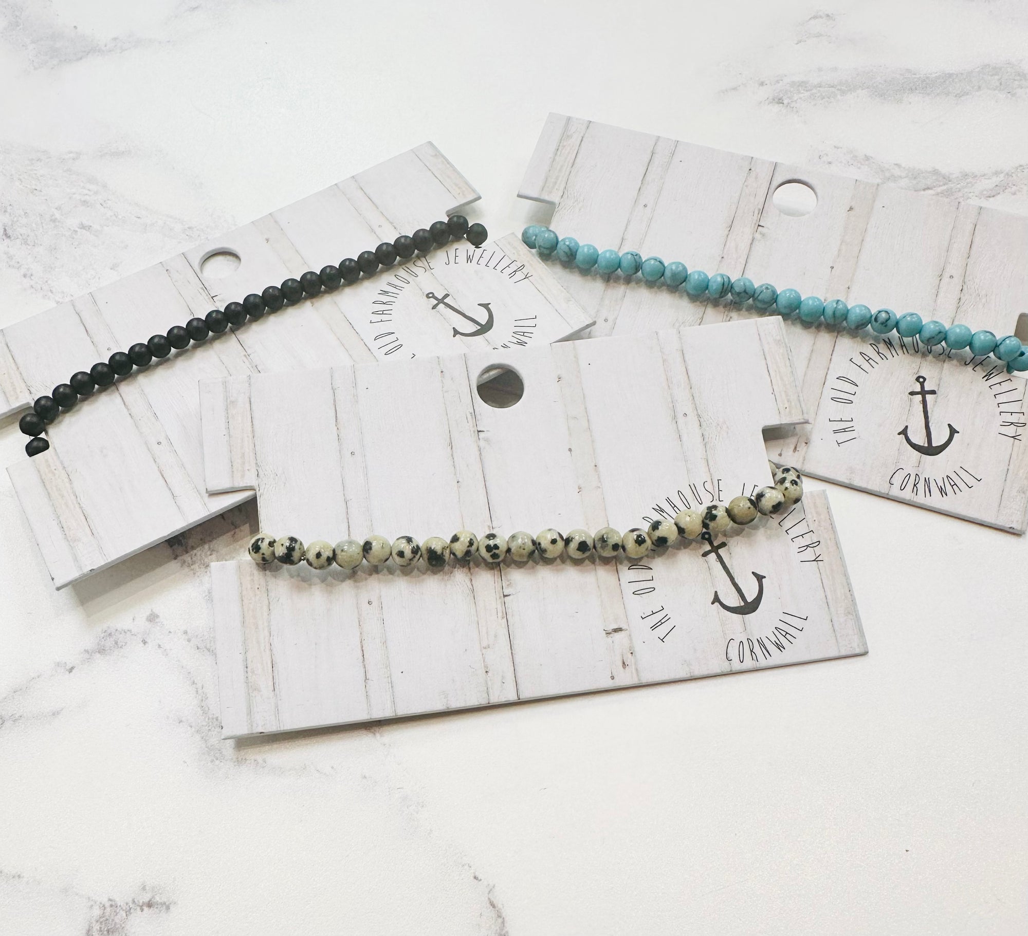 Gemstone Stretch Bracelet - Black Onyx - The Old Farmhouse Jewellery