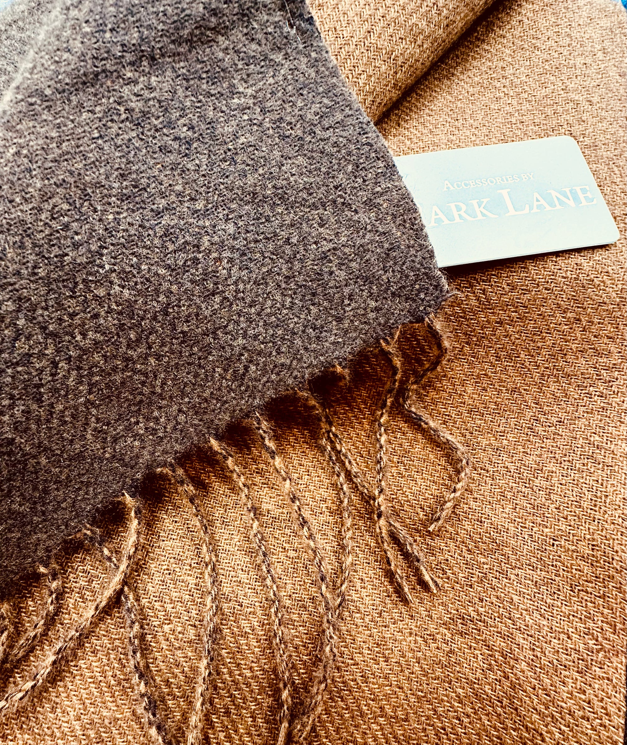 Park Lane Two-Tone Reversible Pashmina Scarf - Plain - Chocolate/Brown