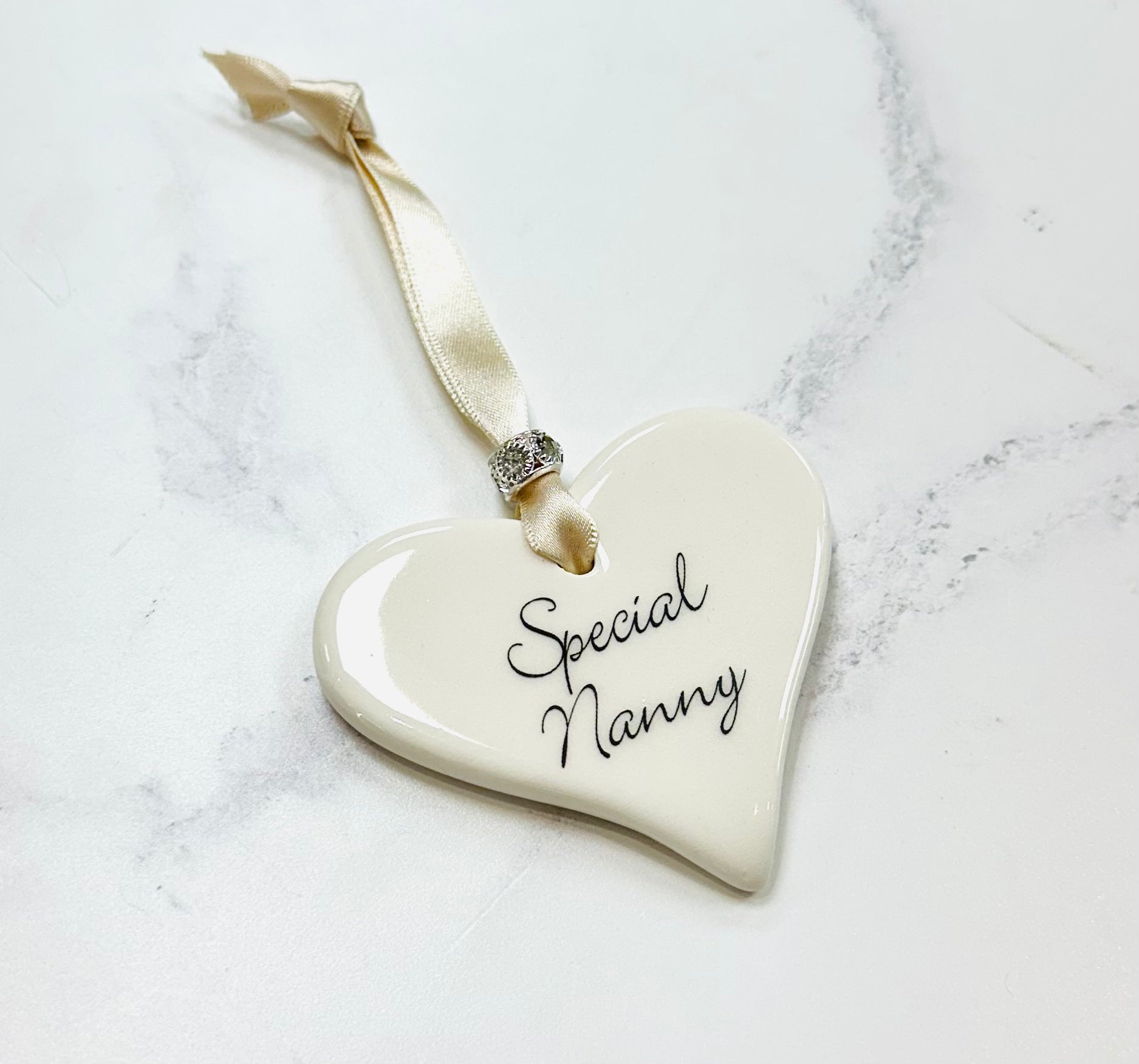 Dimbleby Ceramics Sentiment Hanging Heart - Special Nanny
