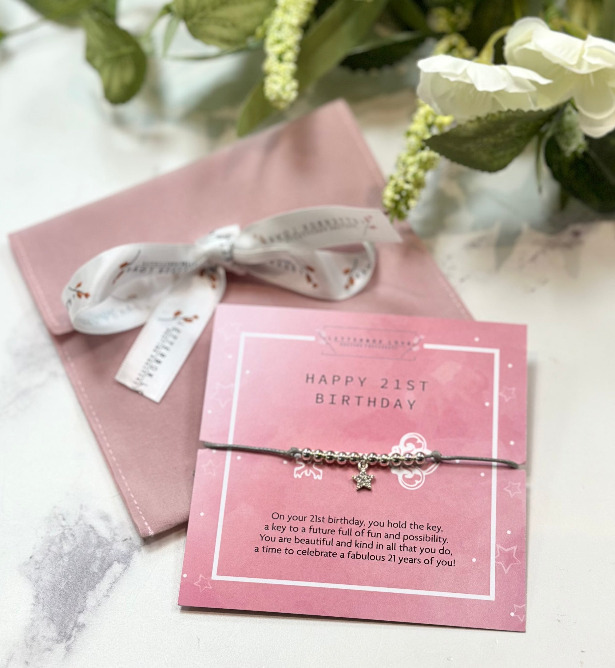 Letterbox Love Happy 21st Birthday Cord Bracelet