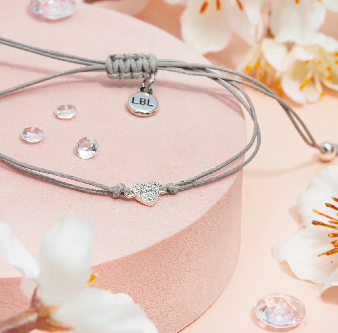 Letterbox Love - Fabulous in Every Way - Pave Heart Cord Bracelet