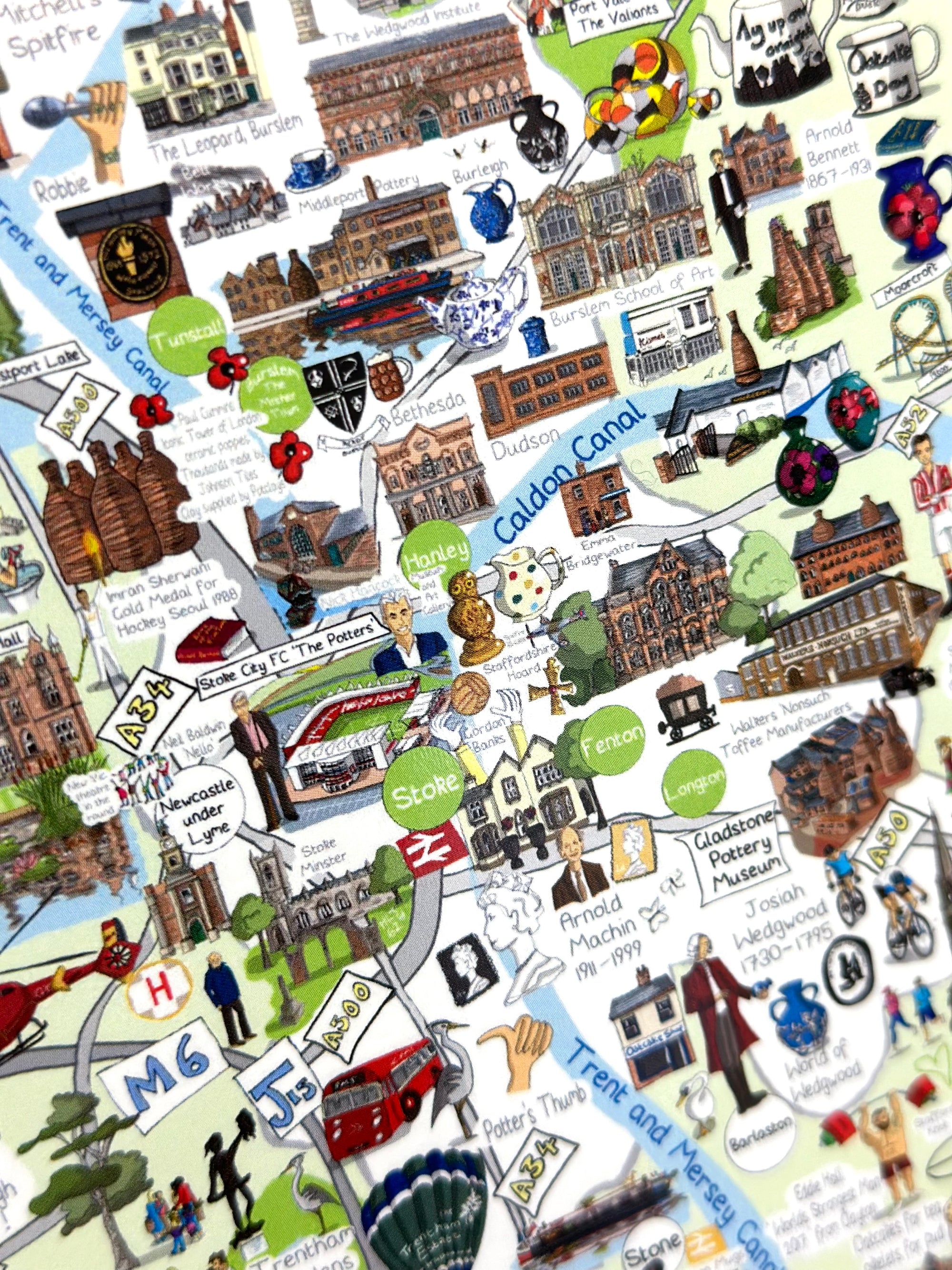 Emma Joustra Six Towns of The Potteries Map Card
