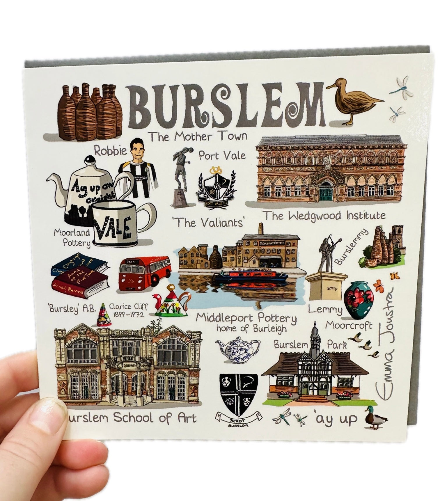 Emma Joustra Six Towns Series - BURSLEM Blank Greeting Card