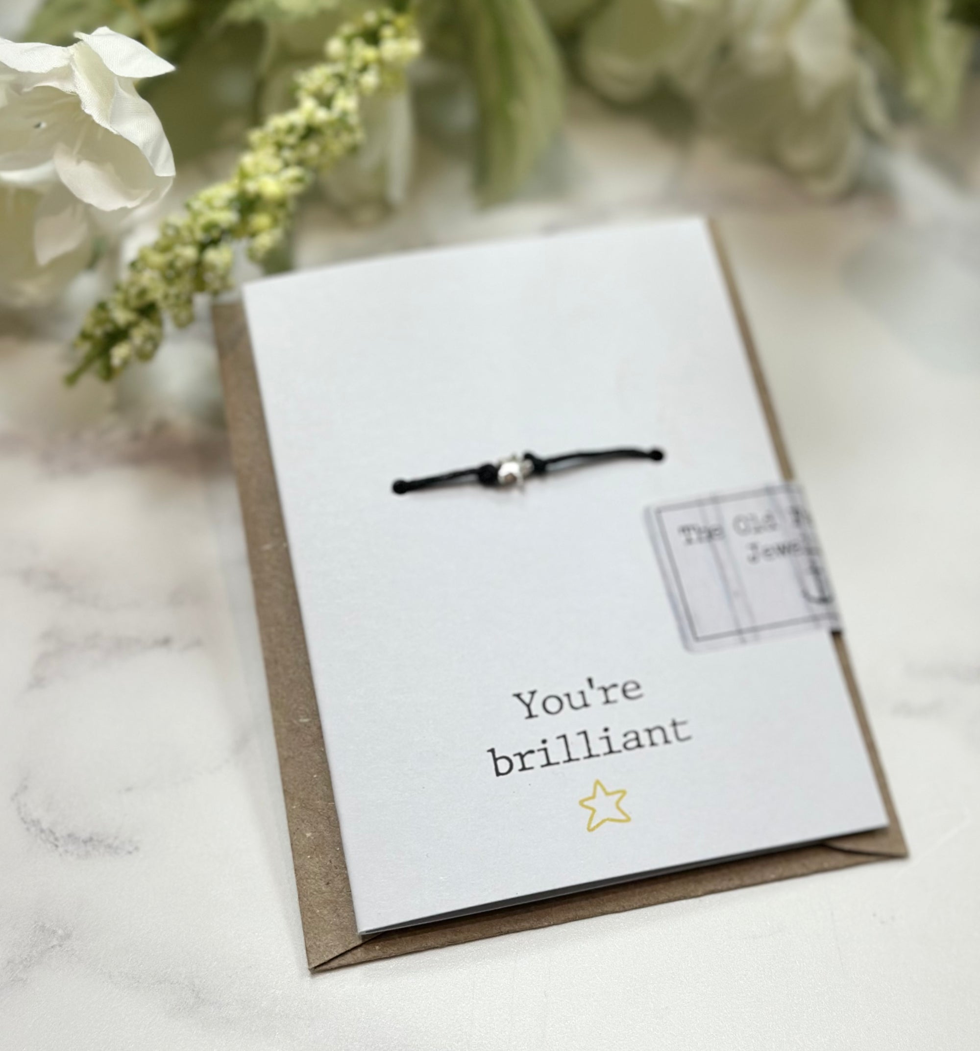 You're Brilliant - Star Black Cord Wish Bracelet