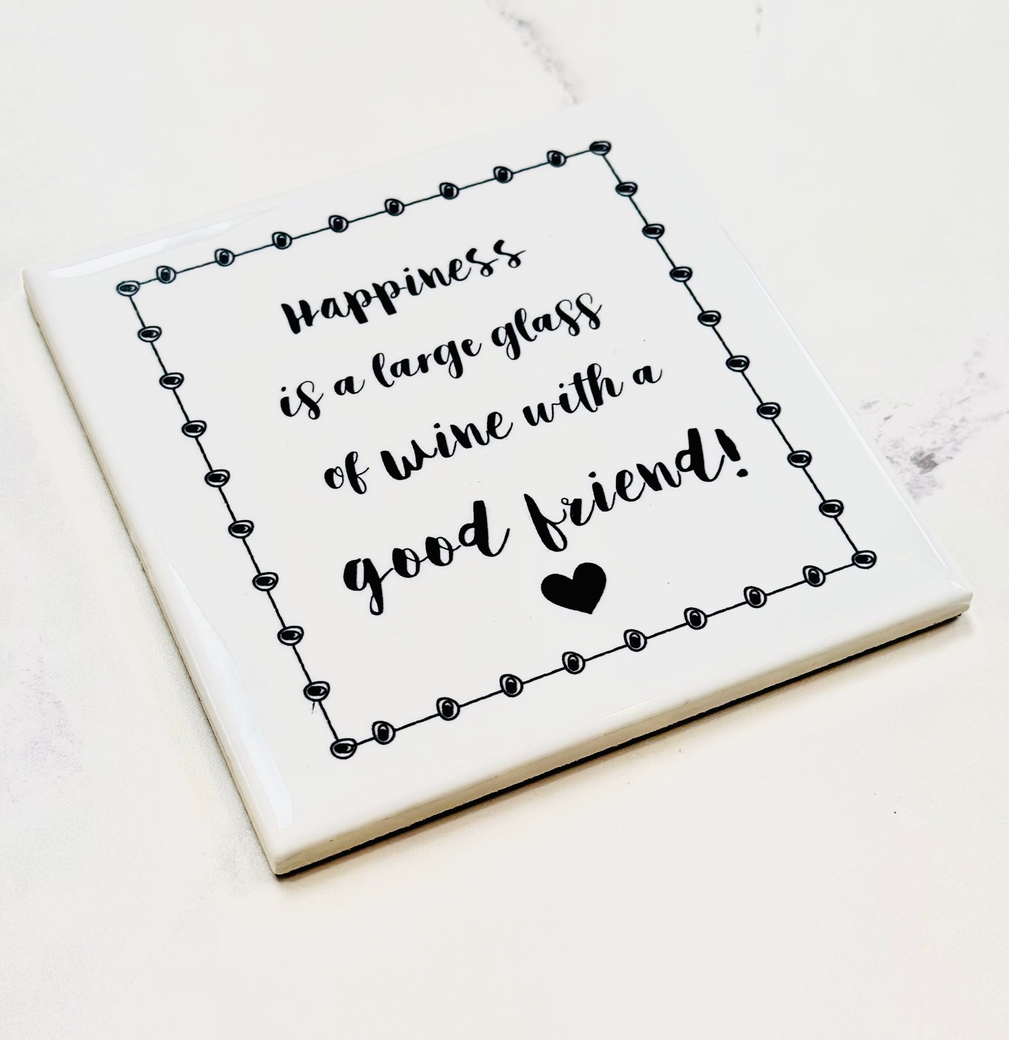 Dimbleby Ceramics Coaster - Wine with a Good Friend!