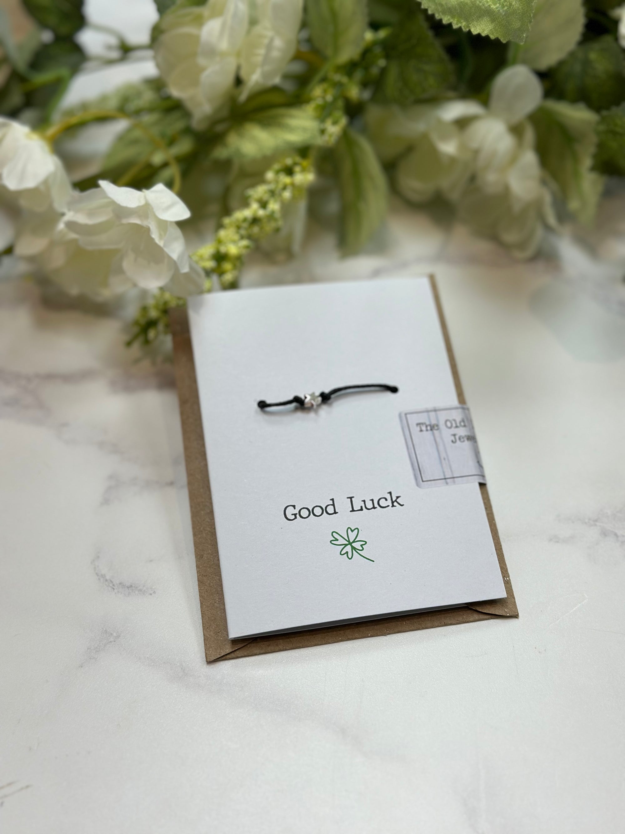 Good Luck - Star/Heart Black Cord Wish Bracelet