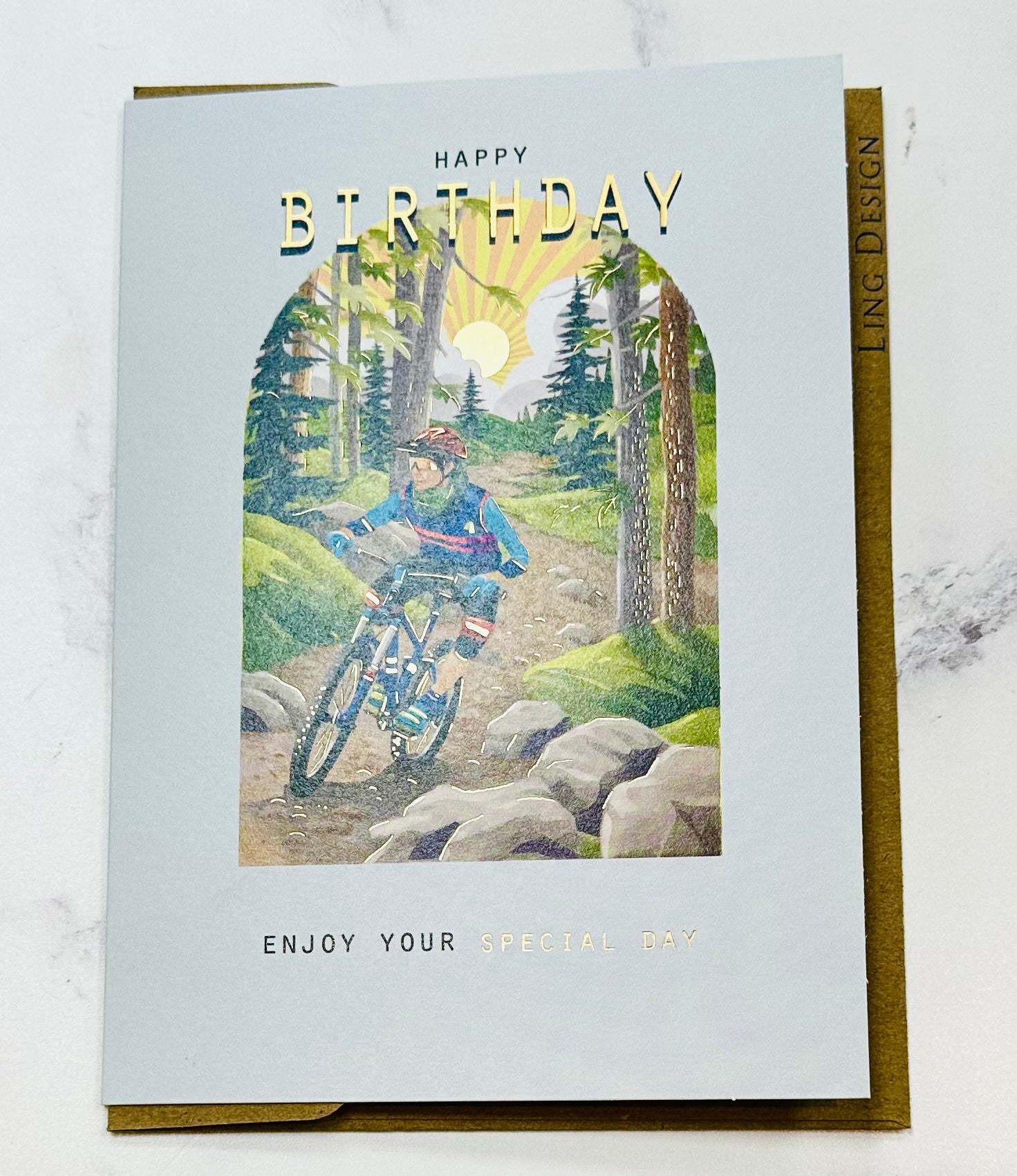 Happy Birthday Mountain Bike Card - Ling Design