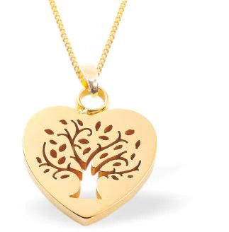 Byzantium Gold Tree of Life Heart Pendant