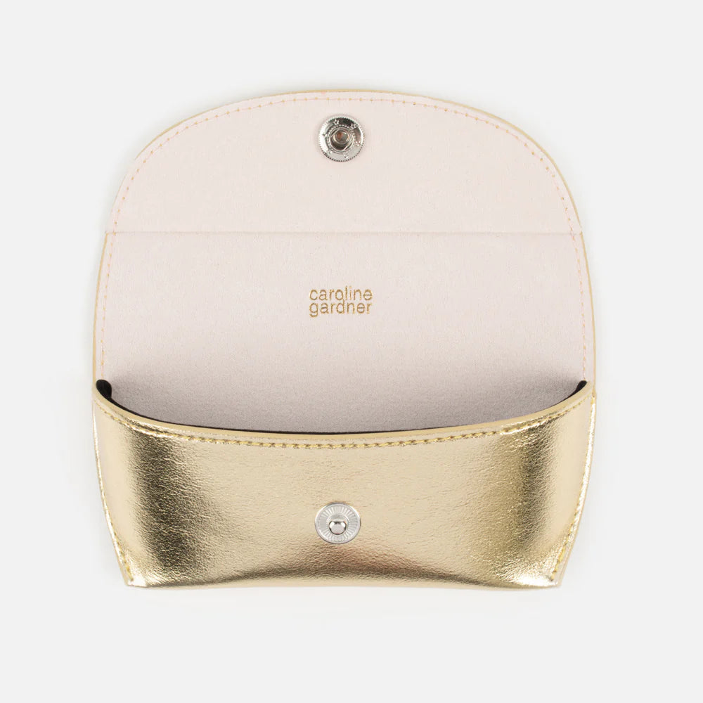 Caroline Gardner Metallic Gold Flap Glasses Case