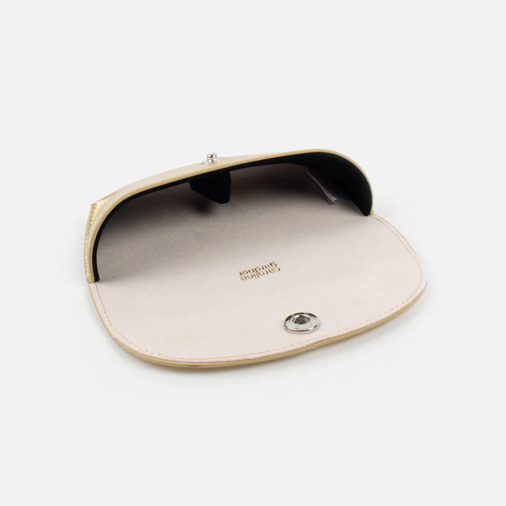 Caroline Gardner Metallic Gold Flap Glasses Case