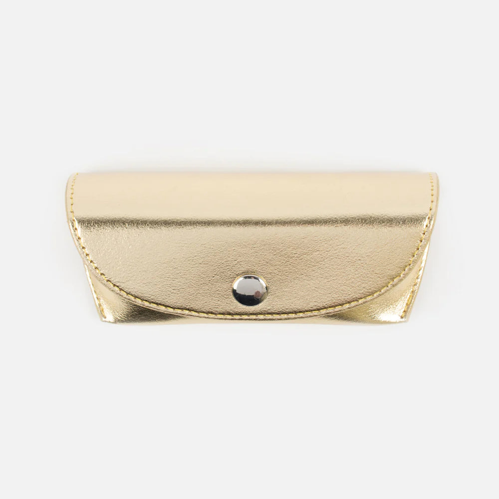 Caroline Gardner Metallic Gold Flap Glasses Case