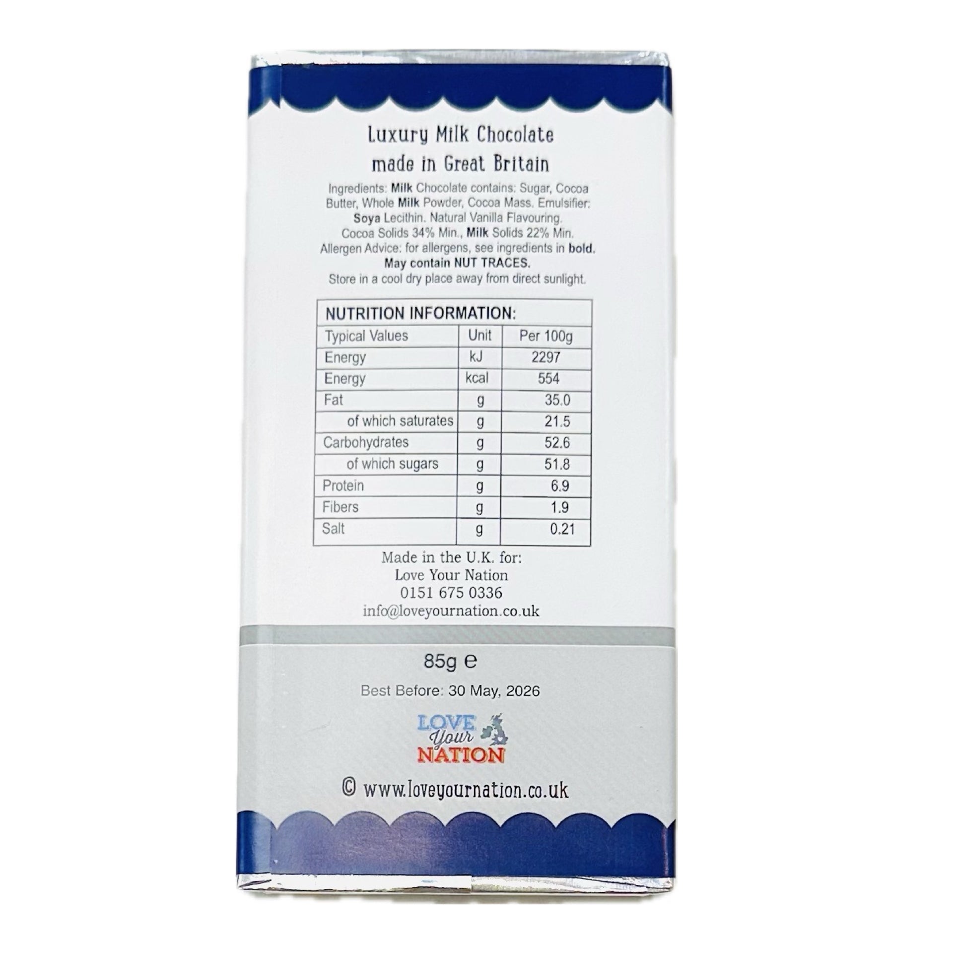 Stoke City Chocolate -Proud to be a Potter - Luxury Milk Chocolate Bar