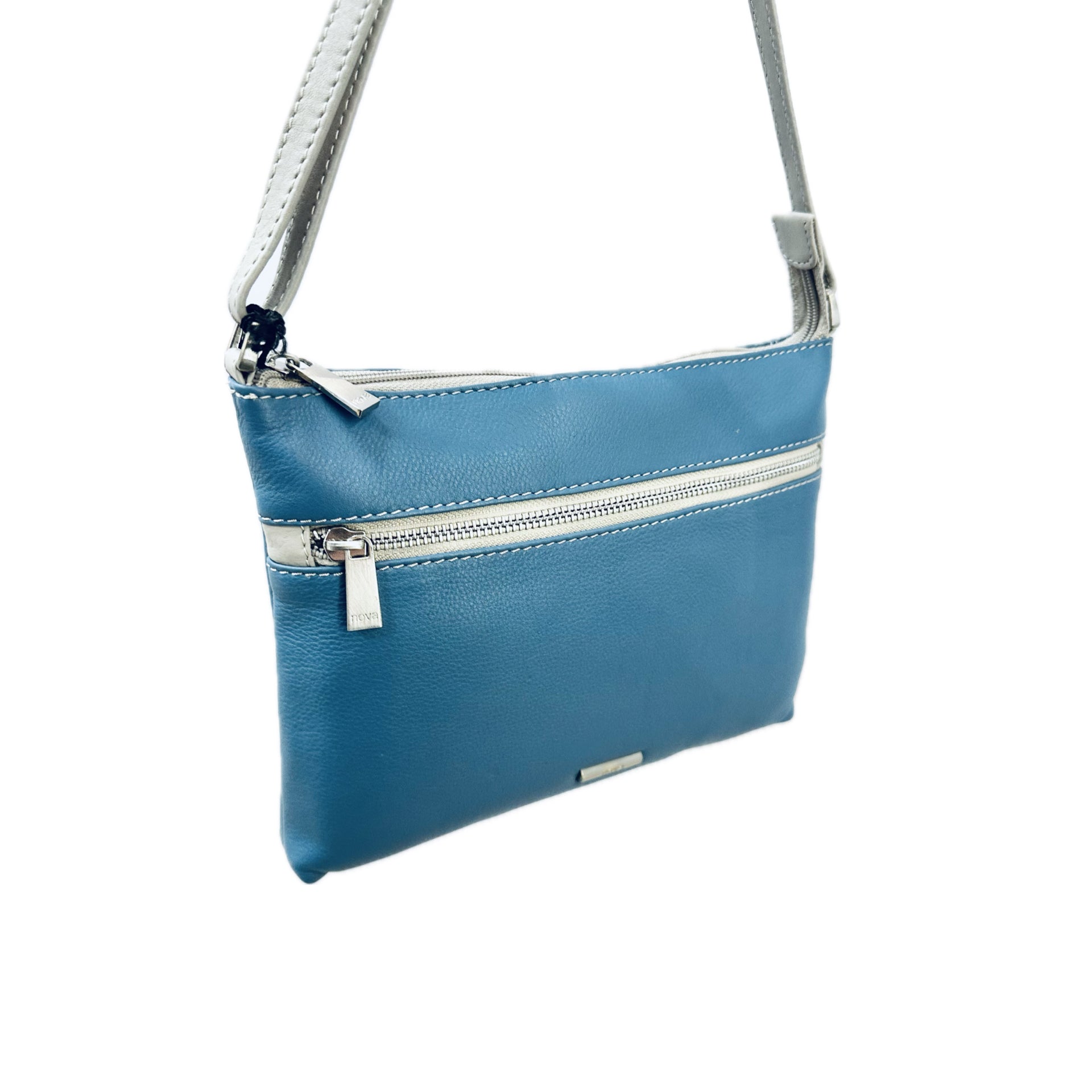 Nova Leathers Crossbody - Blue/Dove Grey (879)