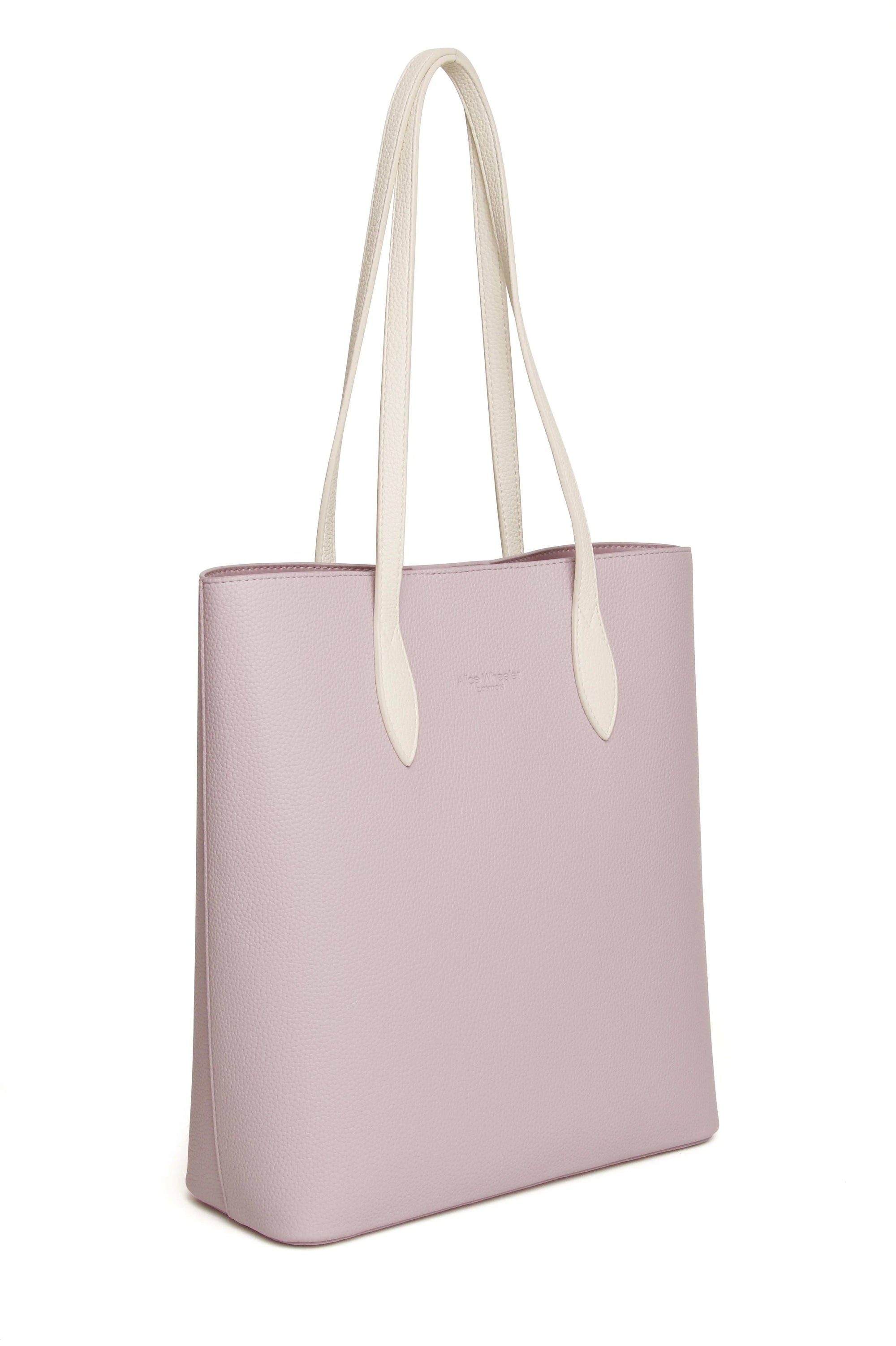Alice Wheeler Tote Shoulder Handbag - Lavender/Ivory
