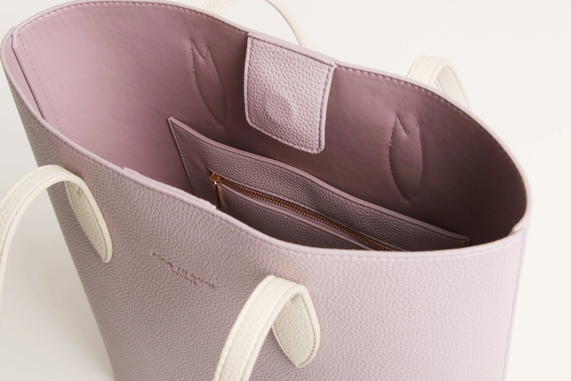 Alice Wheeler Tote Shoulder Handbag - Lavender/Ivory