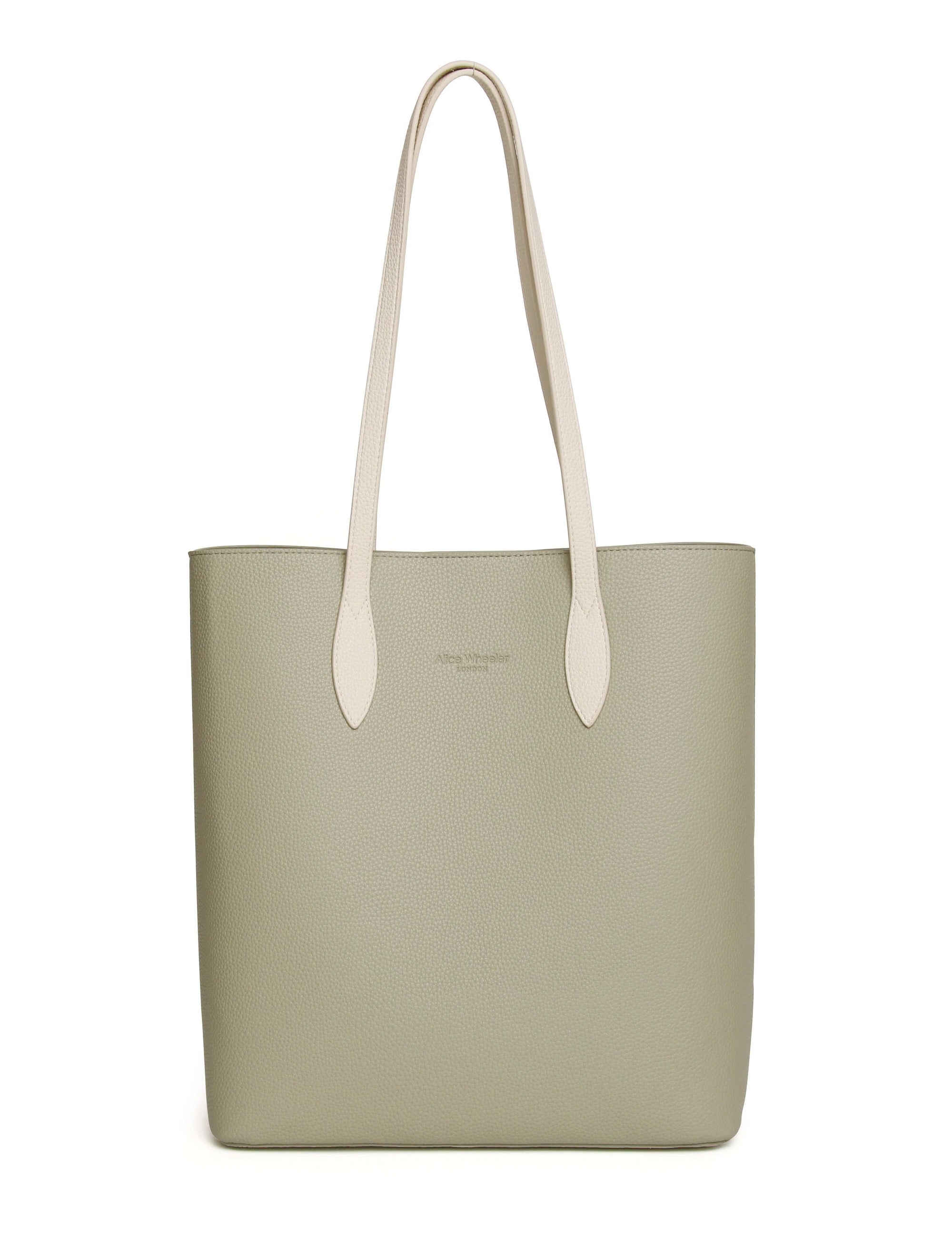 Alice Wheeler Tote Shoulder Handbag - Pistachio Green/Ivory