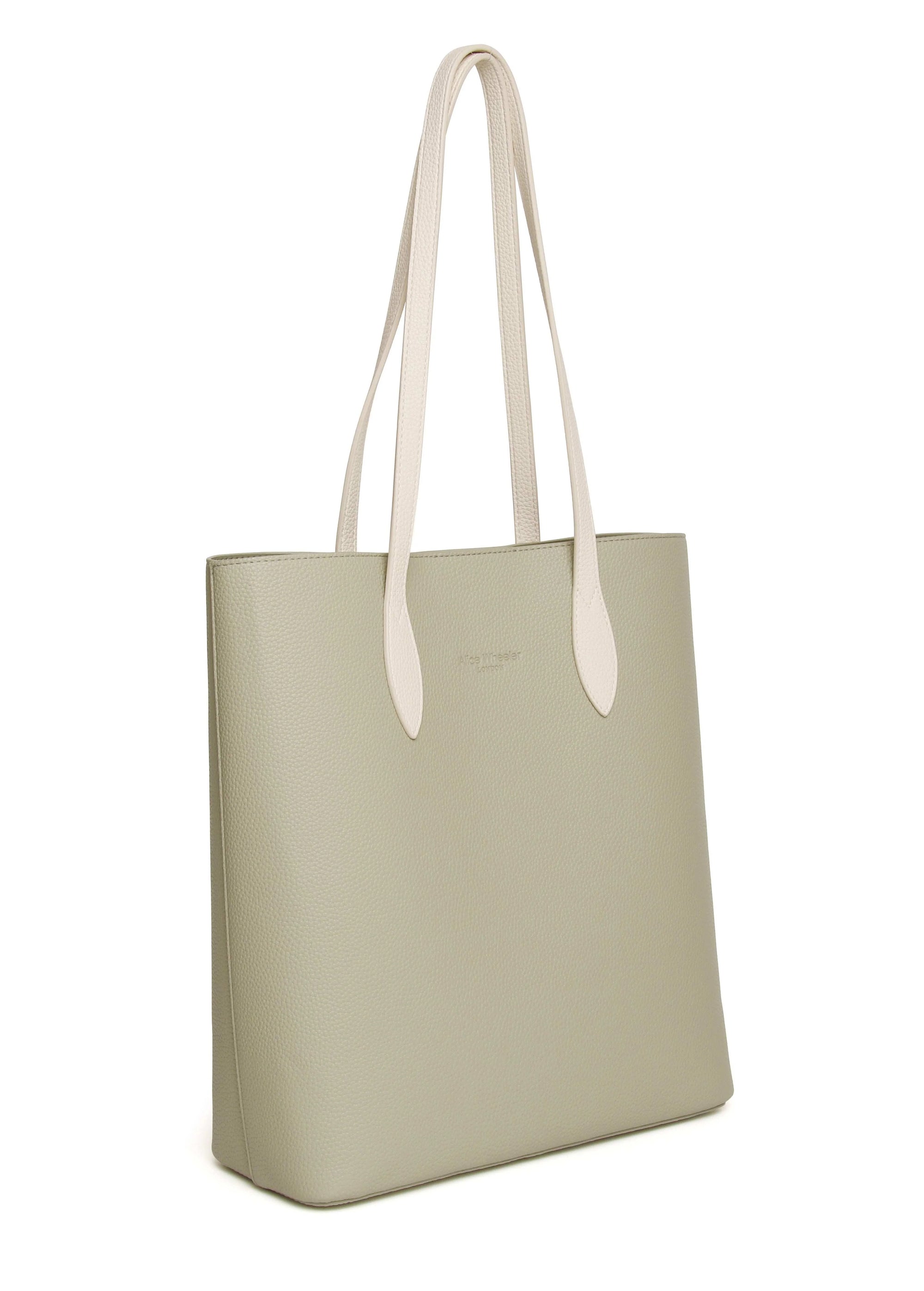 Alice Wheeler Tote Shoulder Handbag - Pistachio Green/Ivory