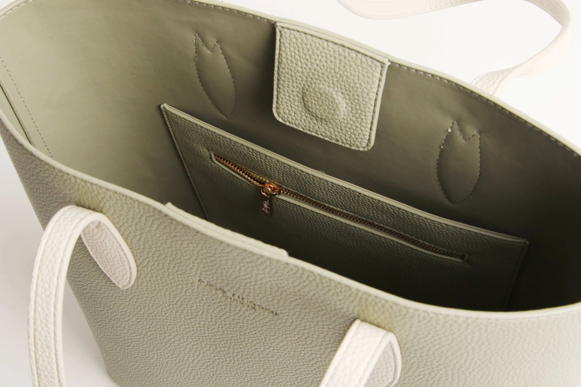 Alice Wheeler Tote Shoulder Handbag - Pistachio Green/Ivory