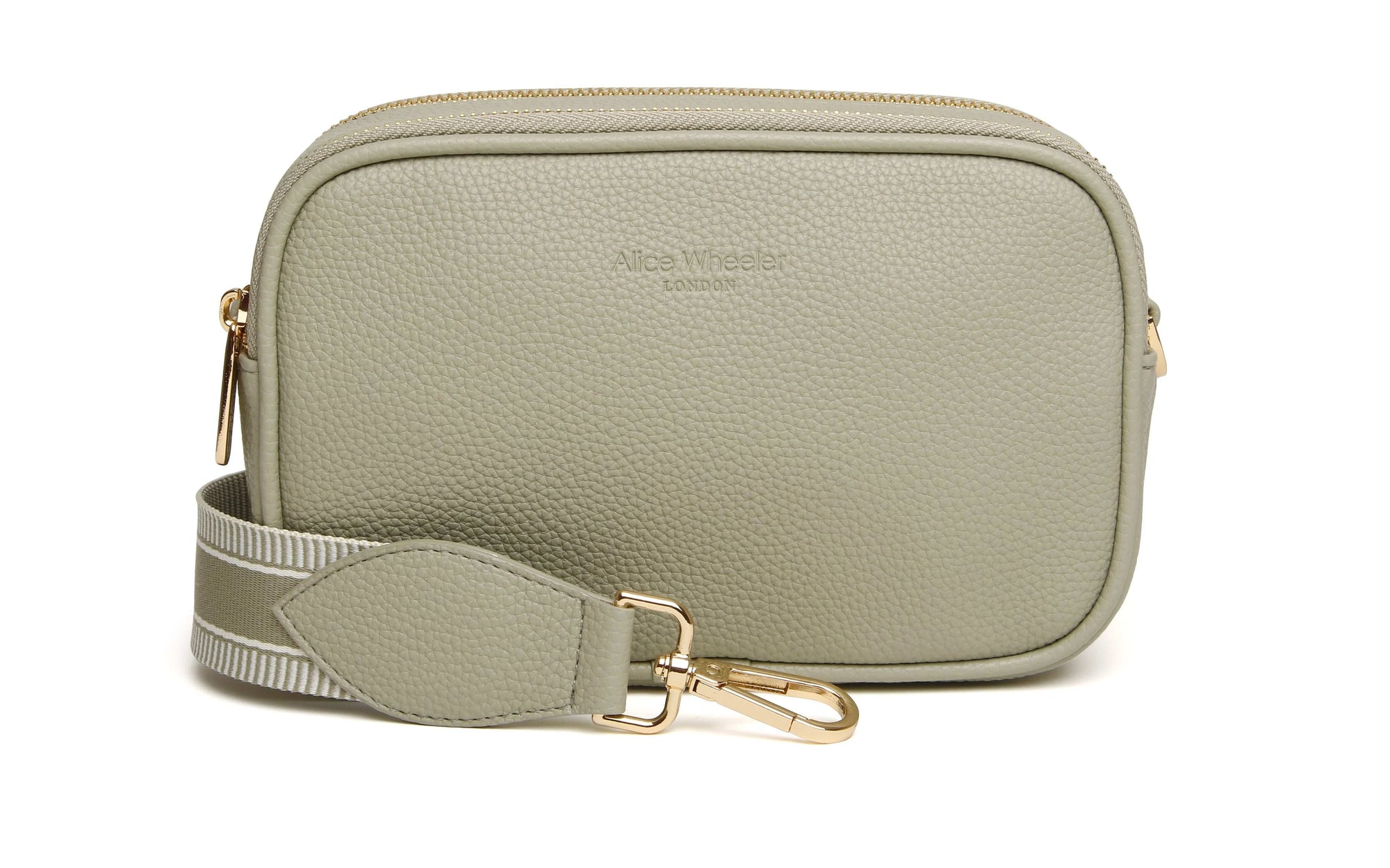 Alice Wheeler Pimlico Double Zip Small Crossbody Handbag - Pistachio Green