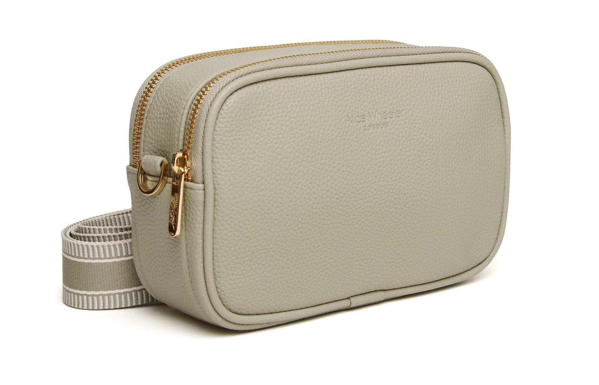 Alice Wheeler Pimlico Double Zip Small Crossbody Handbag - Pistachio Green