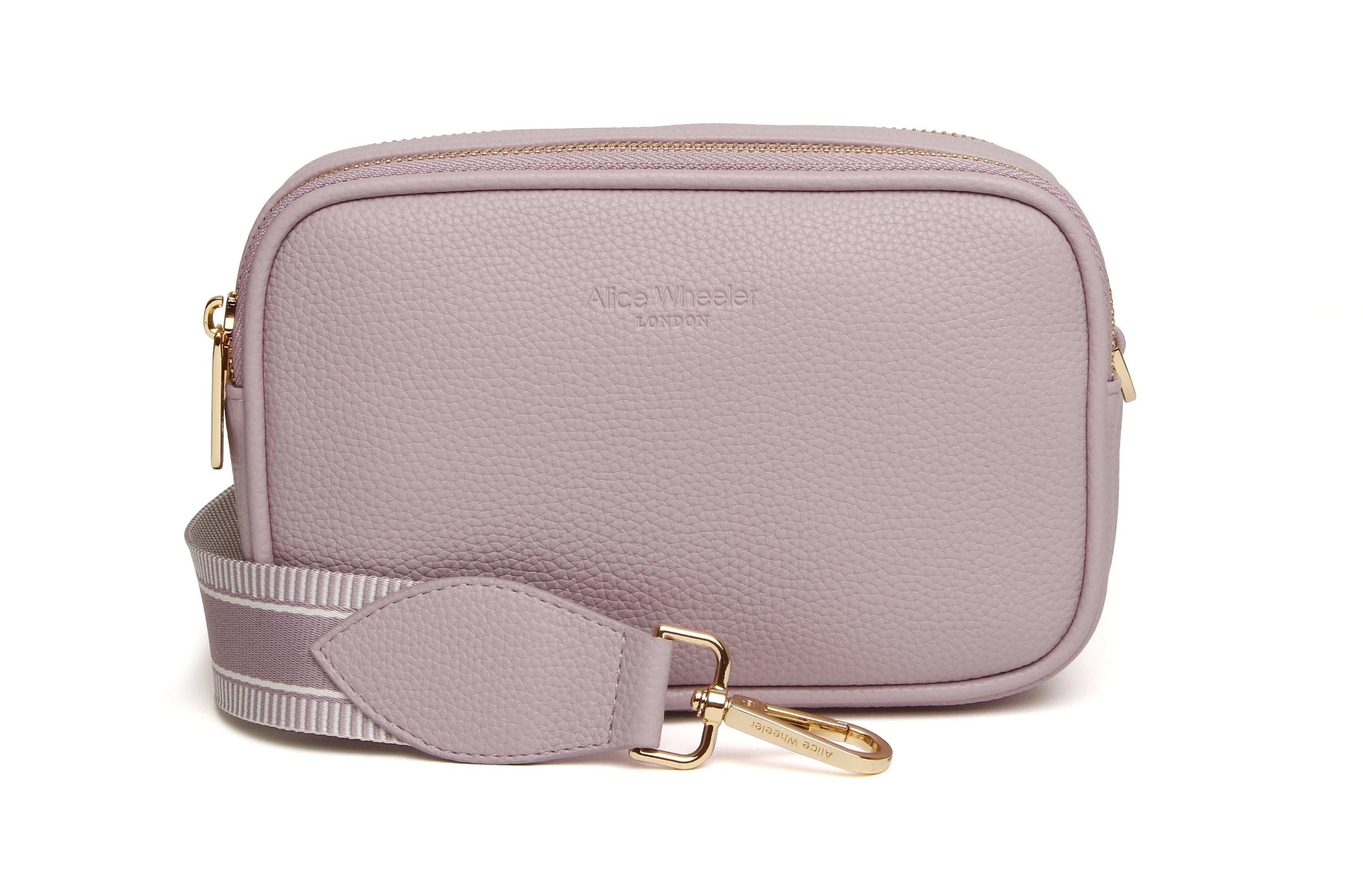 Alice Wheeler Pimlico Double Zip Small Crossbody Handbag - Lavender