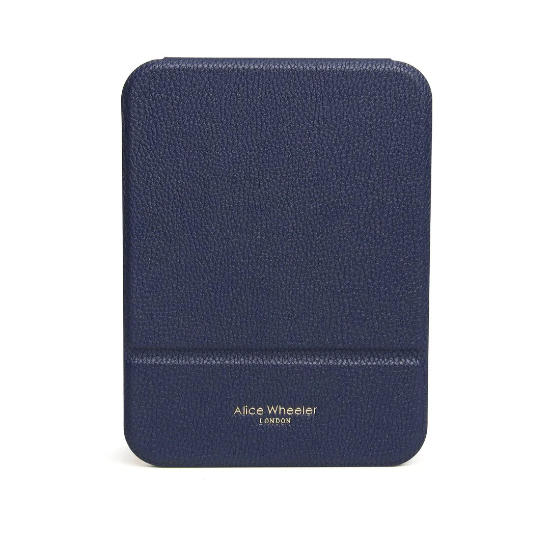 Alice Wheeler - Navy Blue - Faux Leather Folding Travel Mirror