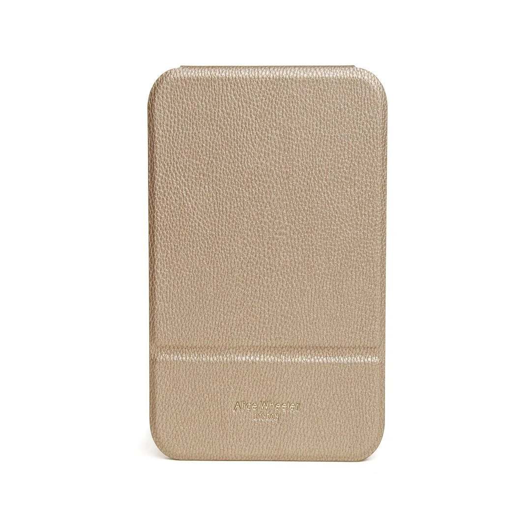 Alice Wheeler - Bronze - Faux Leather Folding Travel Mirror