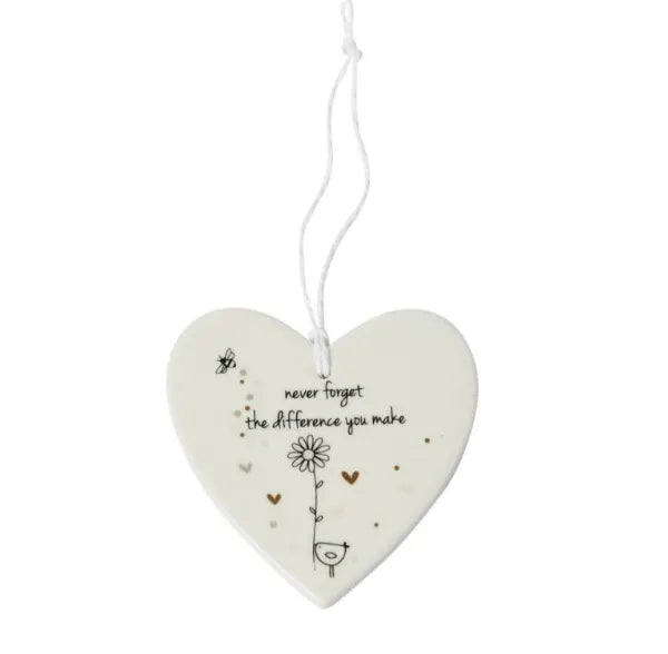 Belly Button Signature Hanging Heart Decoration - Never Forget the Difference You Make