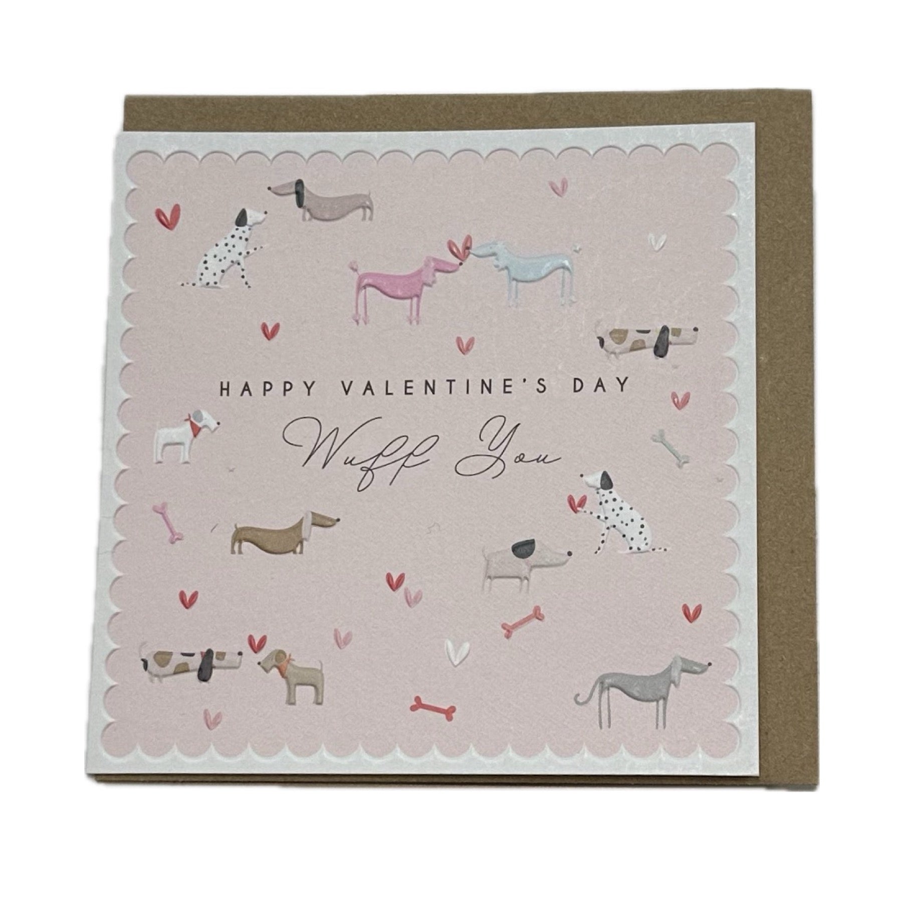 Belly Button Happy Valentines Day Wuff You Cute Dog Small Card