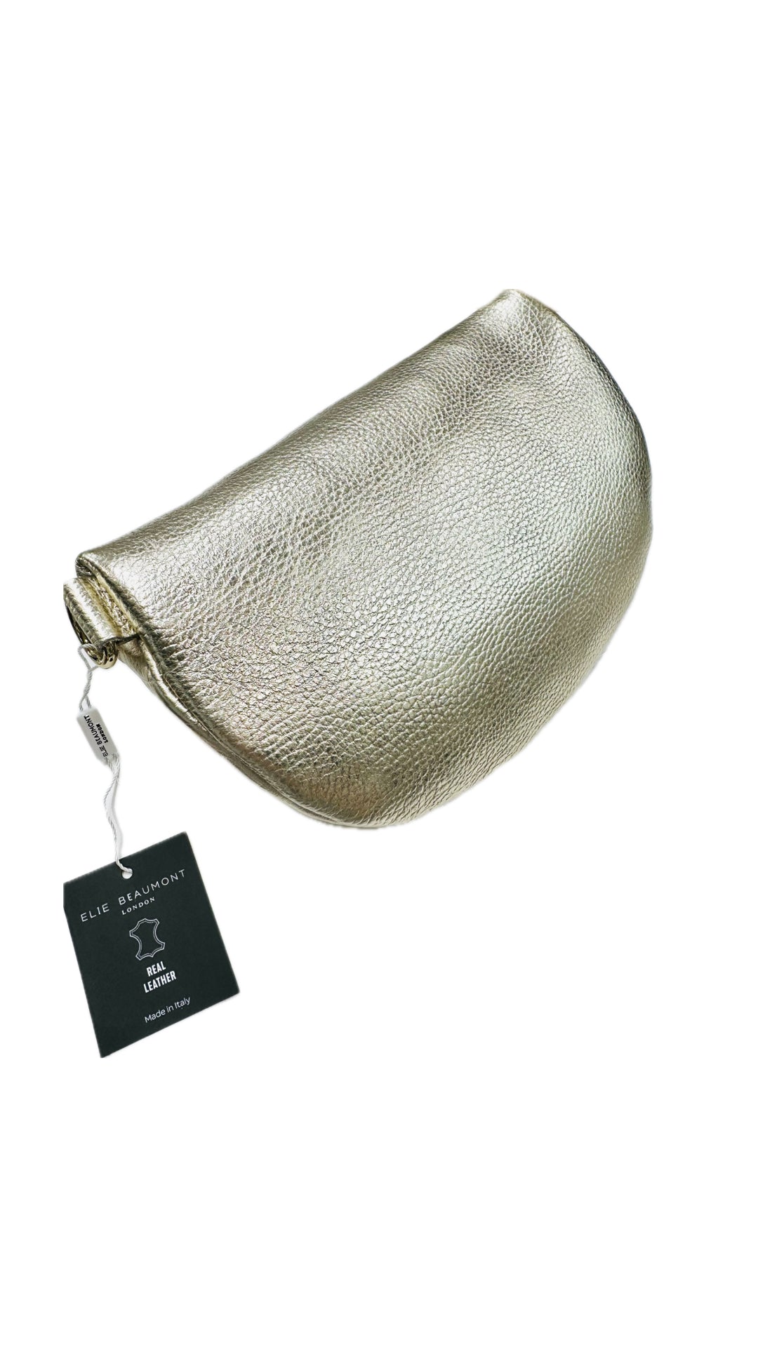 Elie Beaumont Designer Leather Woven Quilted Sling Crossbody Bag - Metallic Gold (GOLD Fittings)