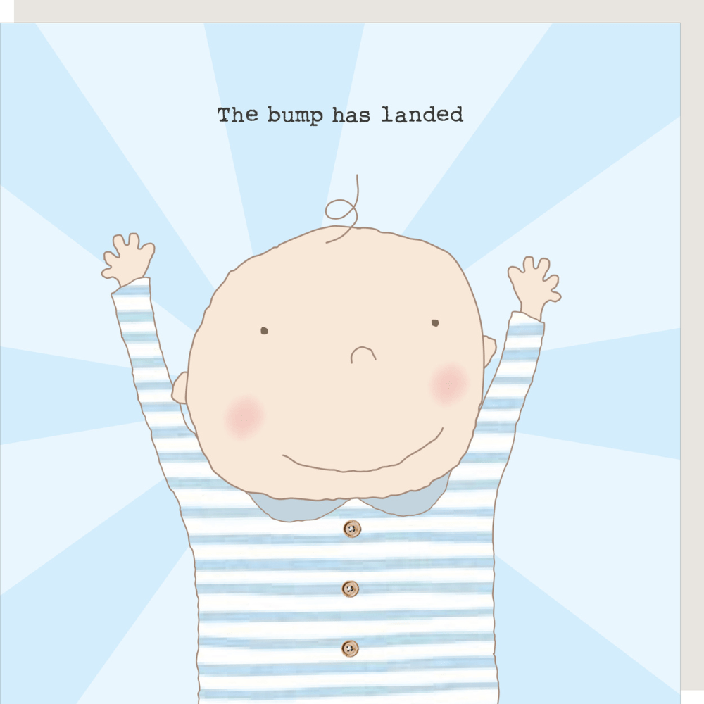 Rosie Made A Thing - Boy Bump Has Landed - Blank Card