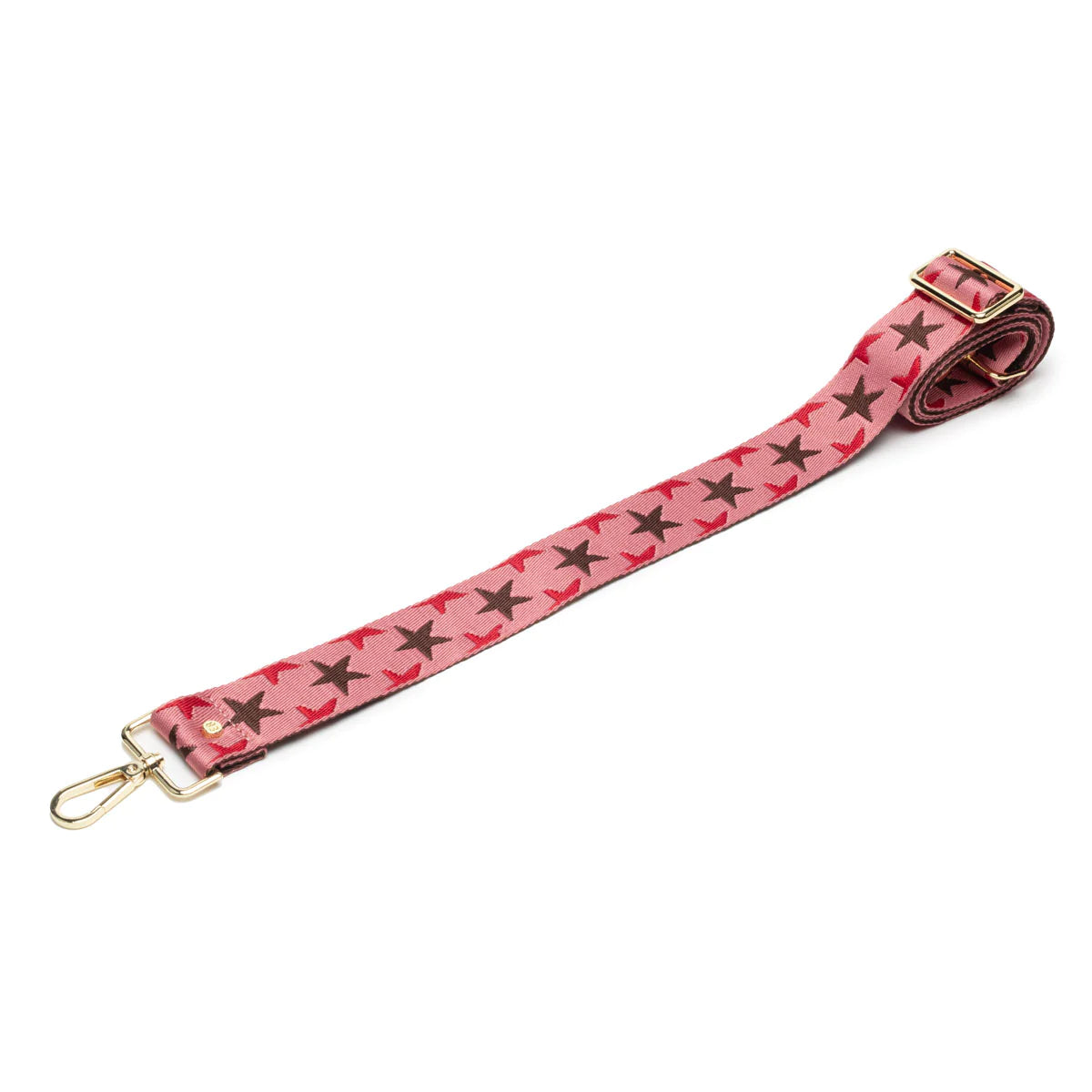 Elie Beaumont Designer PINK STARBURST Adjustable Crossbody Bag Strap (GOLD Fittings)
