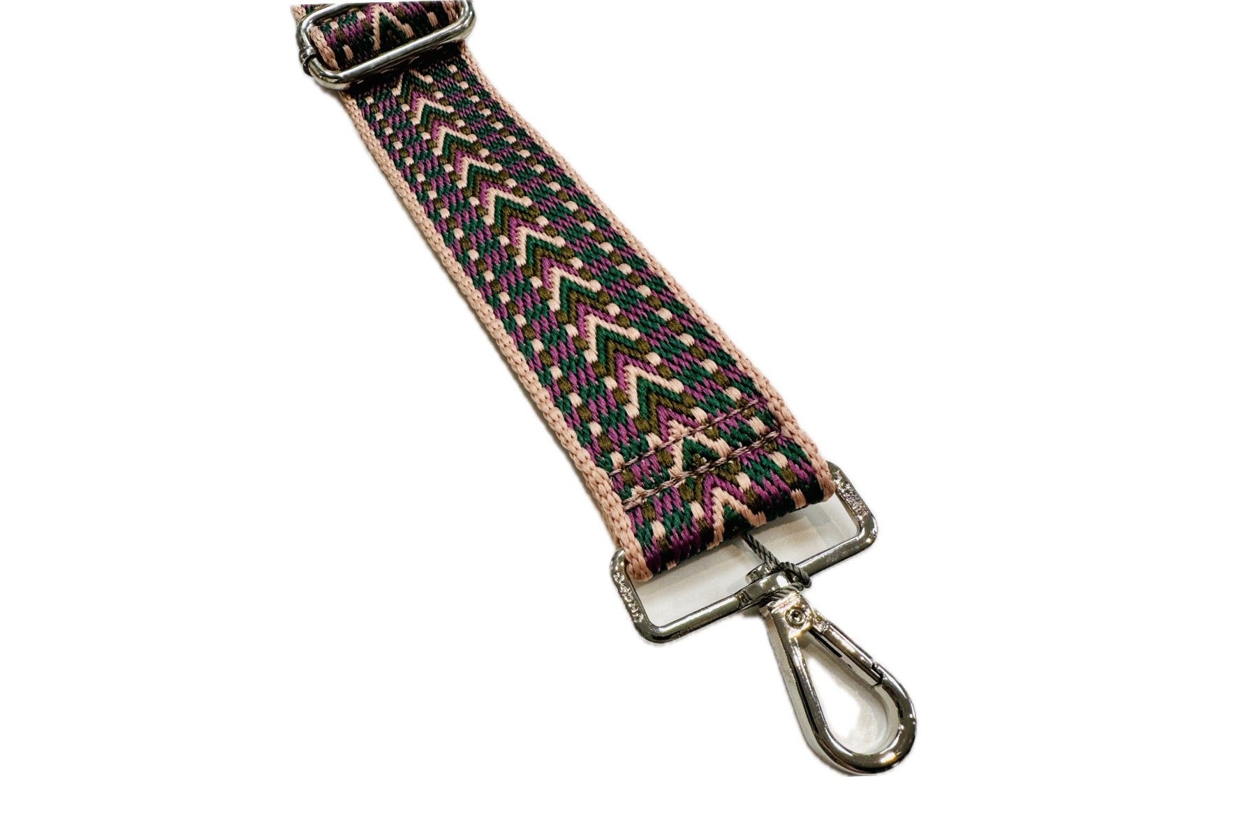 Chevron & Dots Print Bag Strap - Pink/Green/Purple