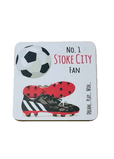 Stoke City No 1 Fan Coaster - White Cotton Cards