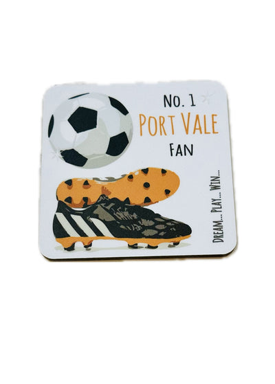 Port Vale No 1 Fan Coaster - White Cotton Cards