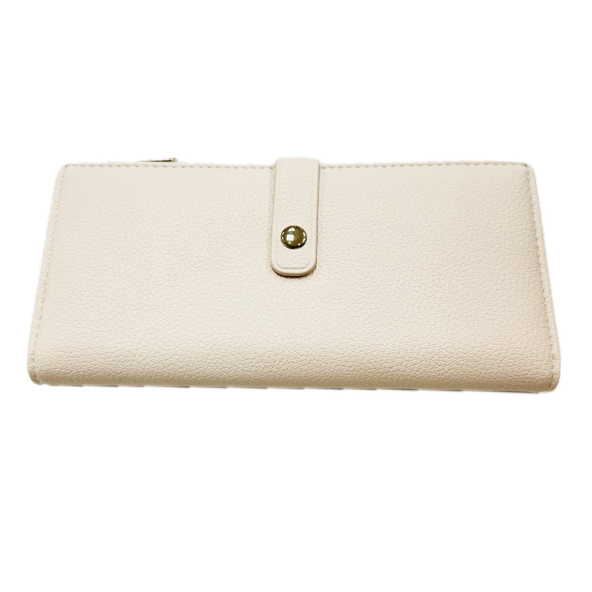 David Jones Faux Pebble Leather Long Slimline Flap Over Zip Purse - Scallop Shell