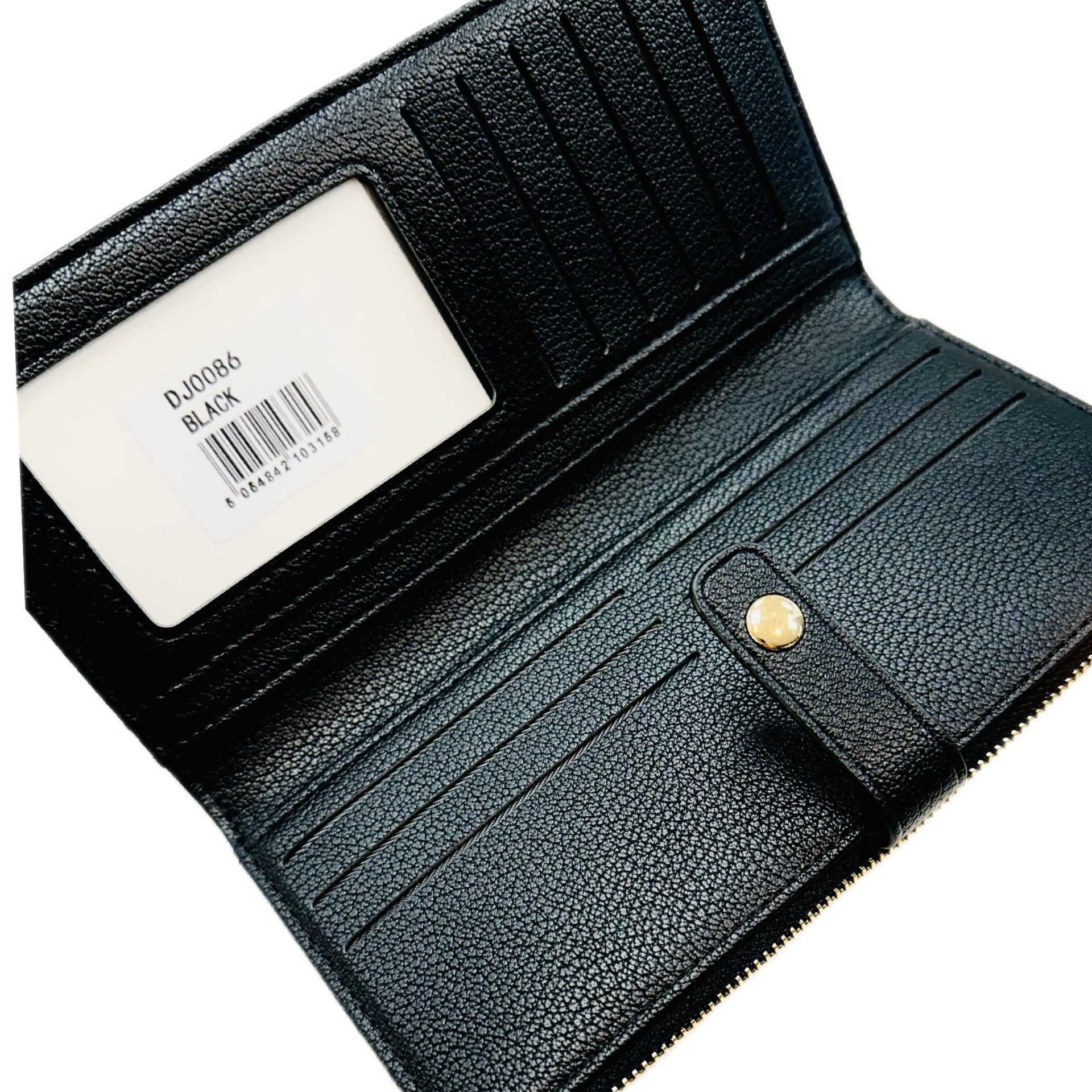 David Jones Faux Pebble Leather Long Slimline Flap Over Zip Purse - Black