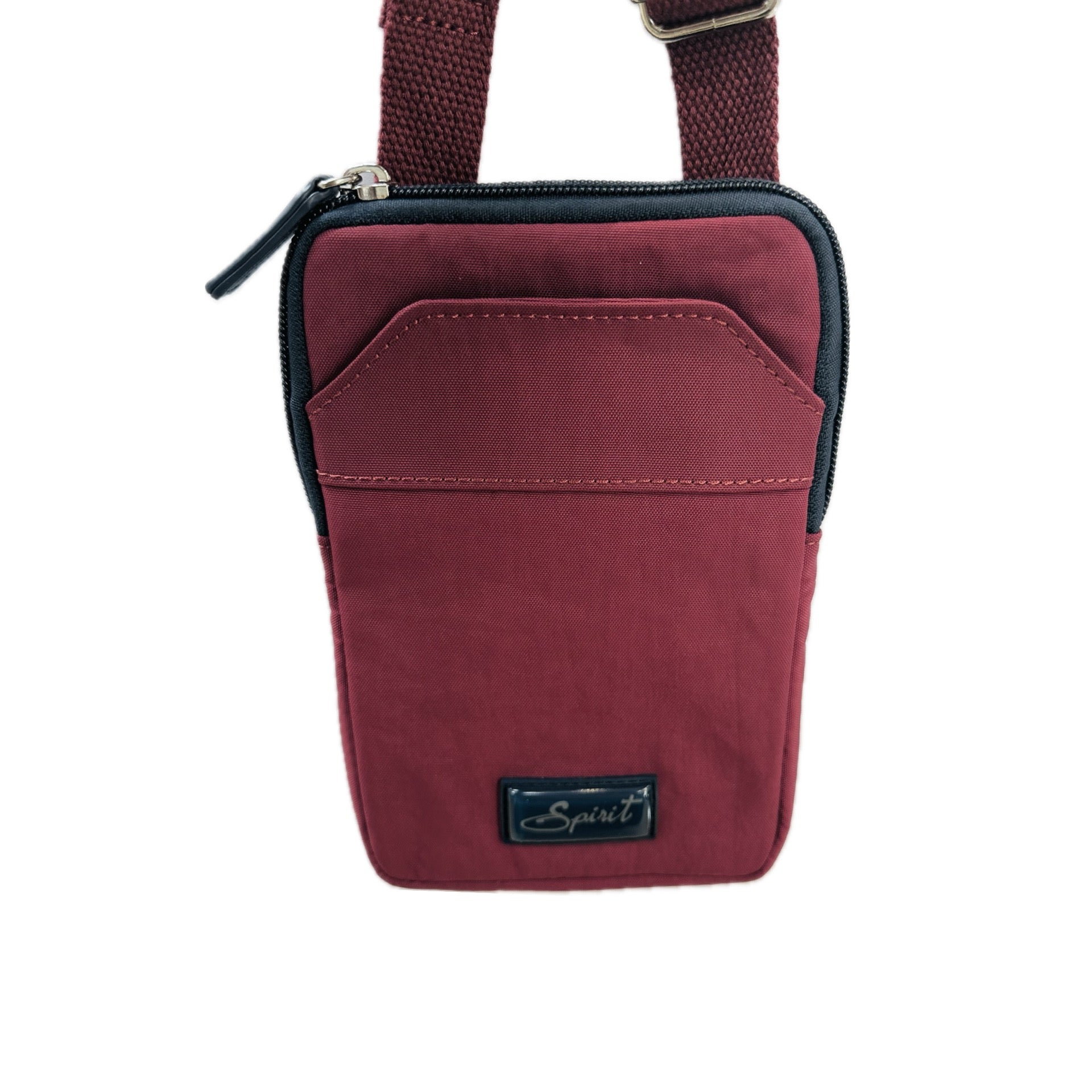 Spirit - (6890N) Lightweight Mini Slimline Phone Crossbody Handbag - Bordeaux/Navy