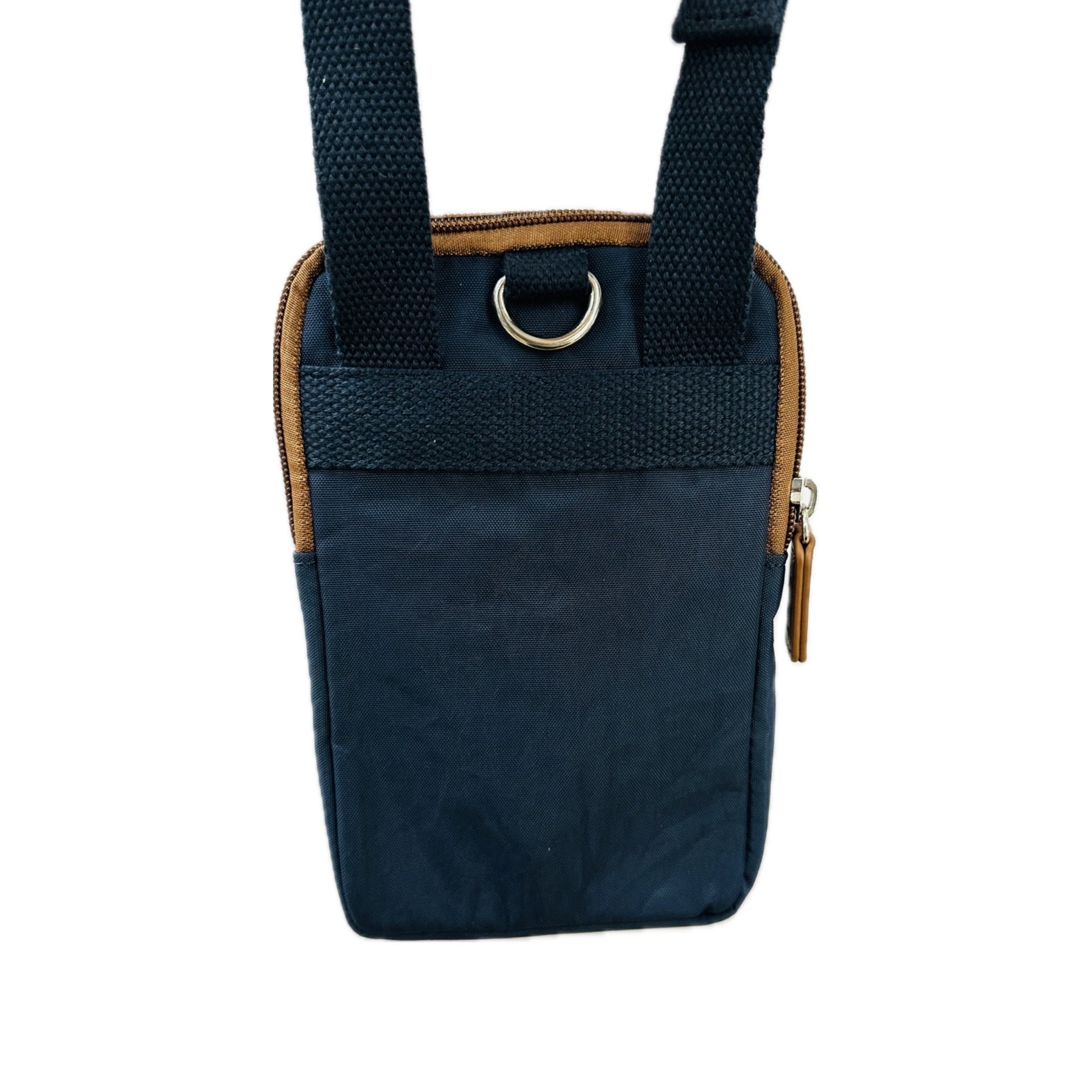 Spirit - (6890N) Lightweight Mini Slimline Phone Crossbody Handbag - Navy Blue/Tan