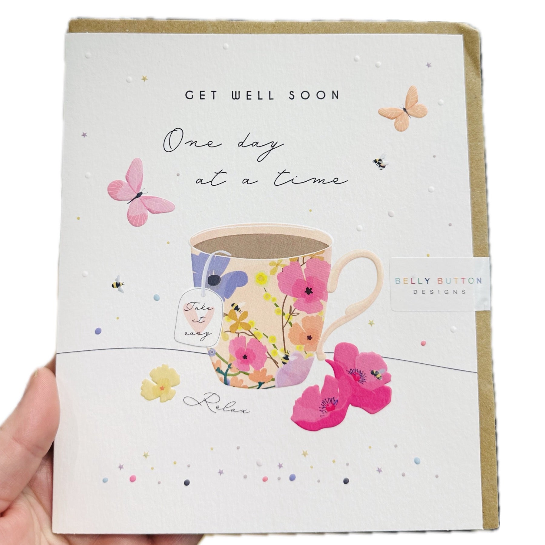 Belly Button Get Well Soon Teacup Card