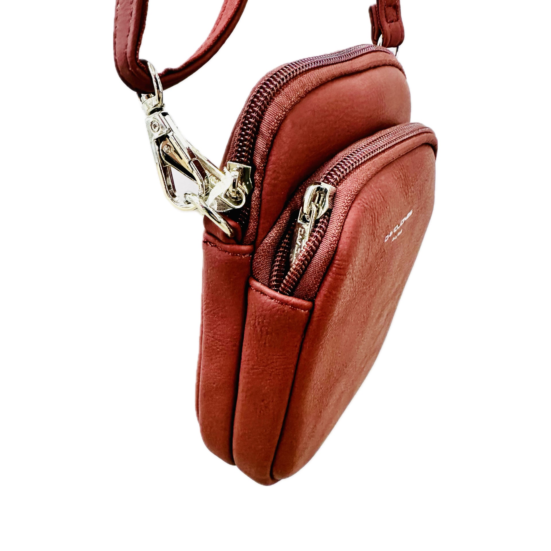 David Jones Brixton Phone Crossbody Bag - Bordeaux