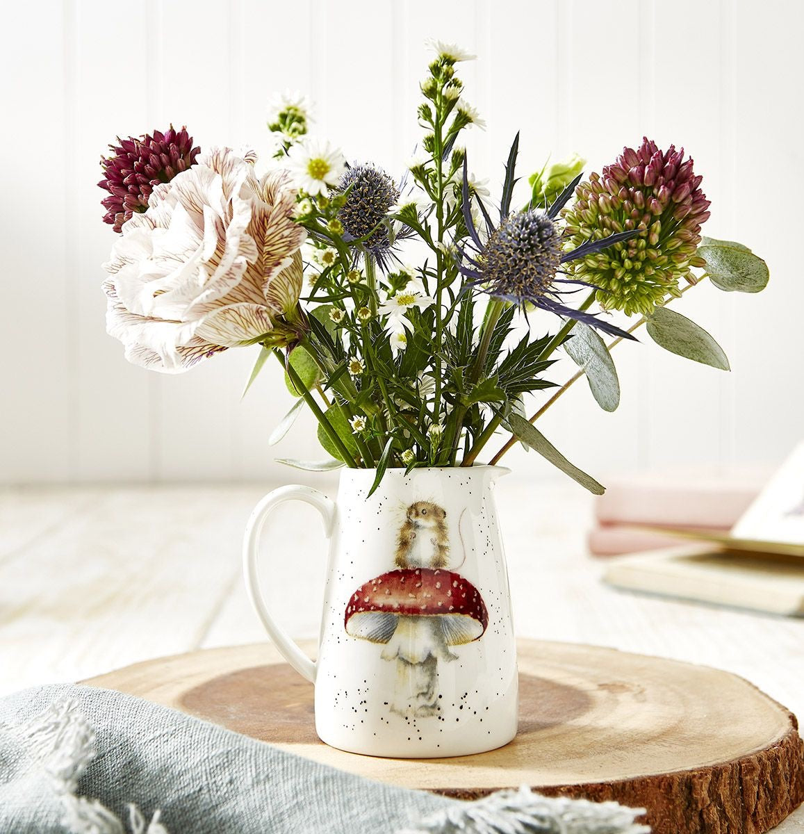 'He's a Fun-gi" Mouse Tiny Posy Jug - Wrendale Designs