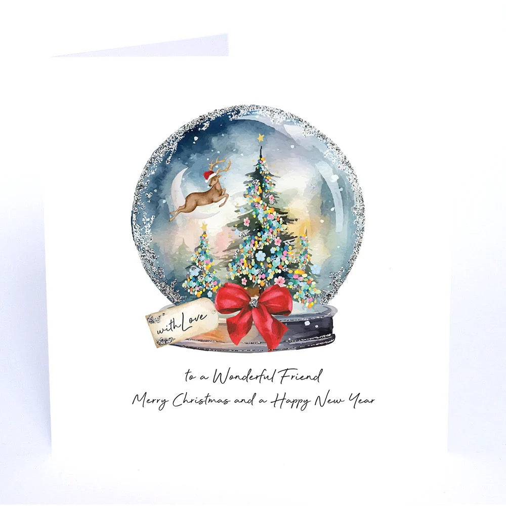 Five Dollar Shake - Wonderful Friend Reindeer Snowglobe - Christmas Card