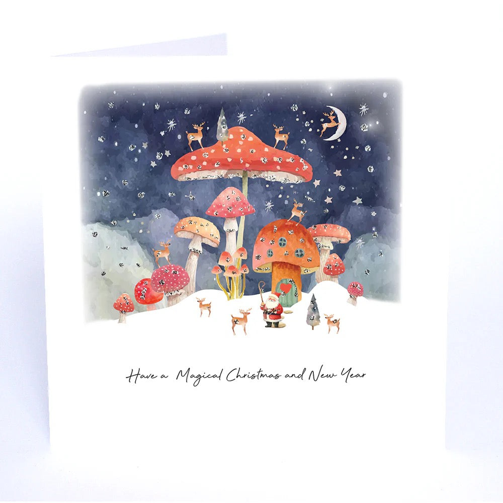 Five Dollar Shake - Magical Christmas Toadstools Snowy Night - Christmas Card