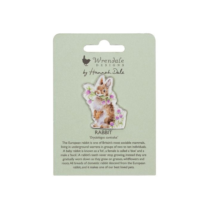 'Head Clover Heels' Rabbit Pin Badge - Wrendale Designs