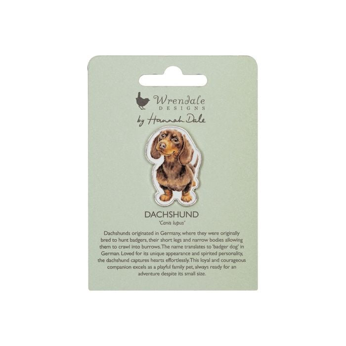 'Little Sausage' Dachshund Dog Pin Badge - Wrendale Designs